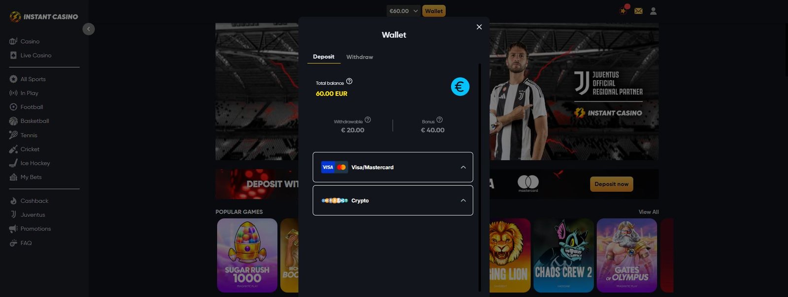 Instant Casino Deposit